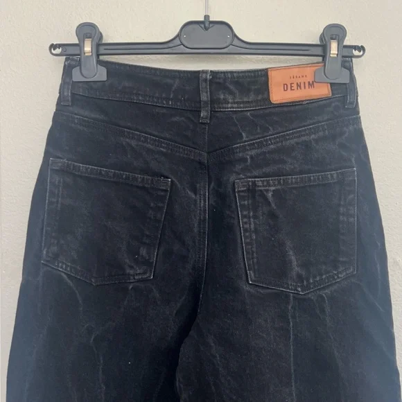 Sézane Le Crop Jeans – High Waisted Wide Leg – Black – Size EU 34 (US 2/XS) - Picture 6 of 13